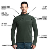 BÆRSkin 210gsm Quarter Zip Fleece Pullover