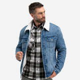Sherpa-Lined Denim Trucker Jacket
