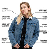 Sherpa-Lined Denim Trucker Jacket Women