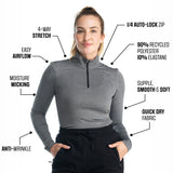 Moisture Wicking Quarter Zip T-Shirt Women