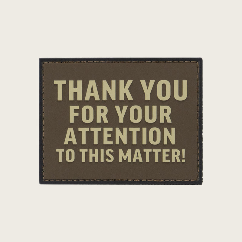 Thank You For Your Attention Velcro Patch