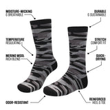 Merino Wool Design Long Crew Socks