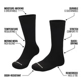 Merino Wool Plain Long Crew Socks