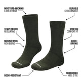 Merino Wool Plain Long Crew Socks