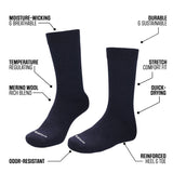 Merino Wool Plain Long Crew Socks