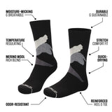 Merino Wool Design Long Crew Socks
