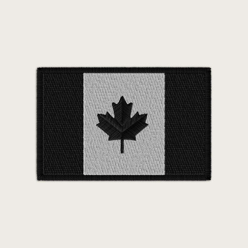 Canadian Flag Velcro Patch Black